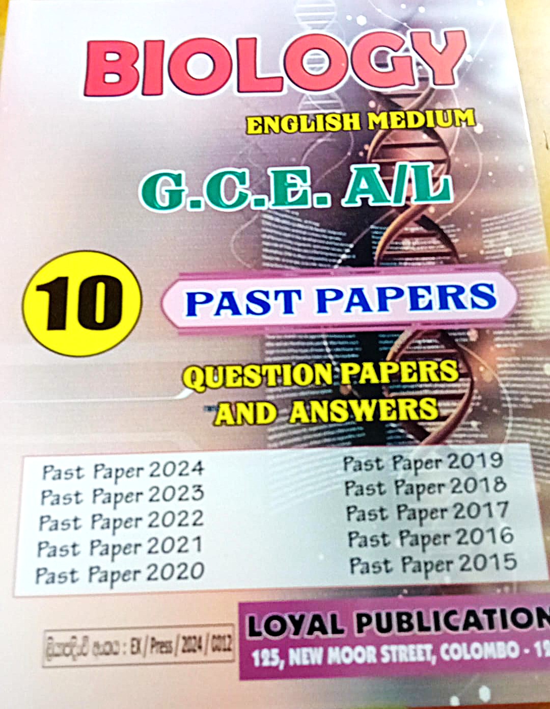 A Level Past Papers Biology : 2015 - 2024