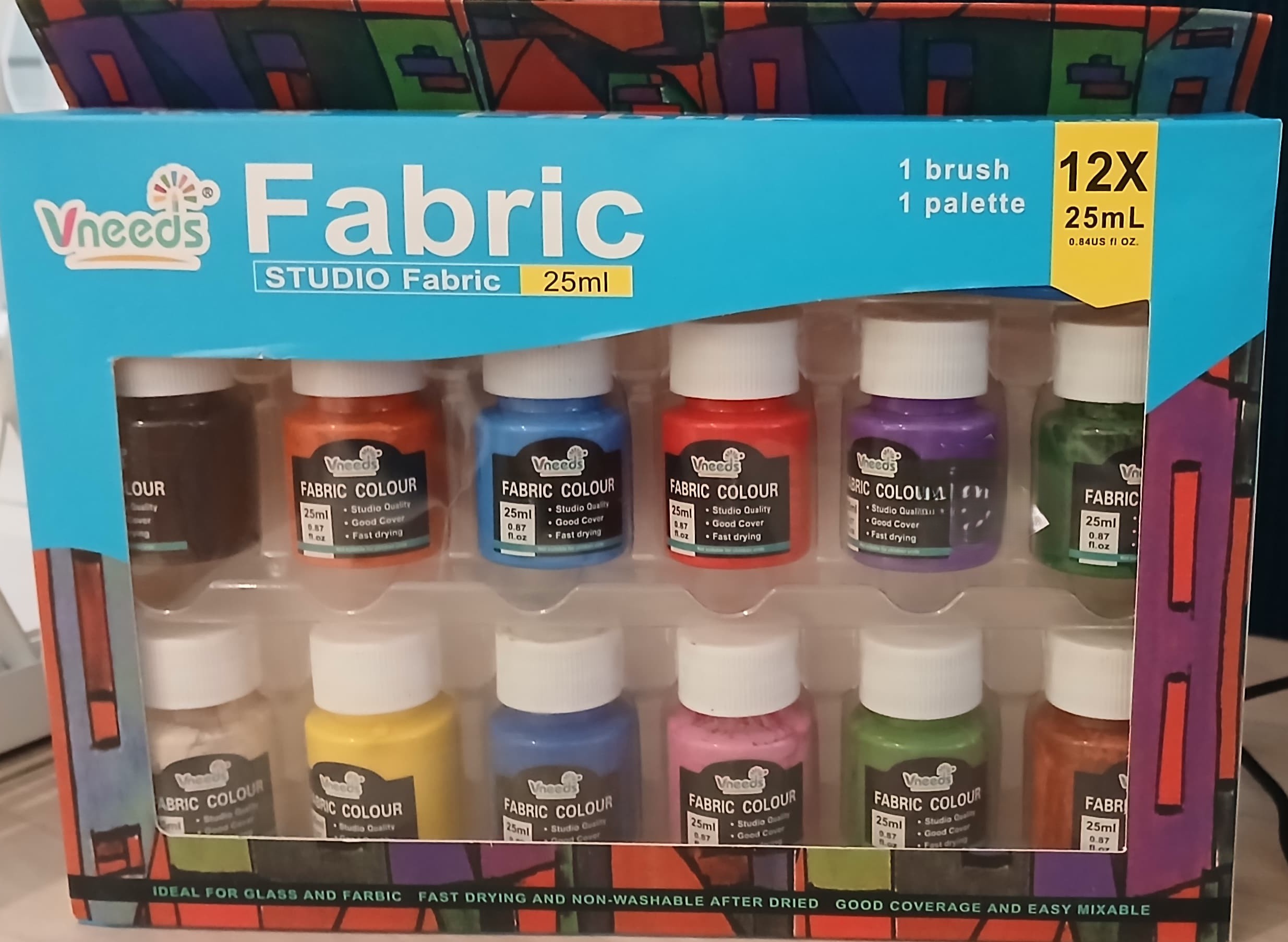 Vneeds Studio Fabric Paint 25ml : 12 Colors