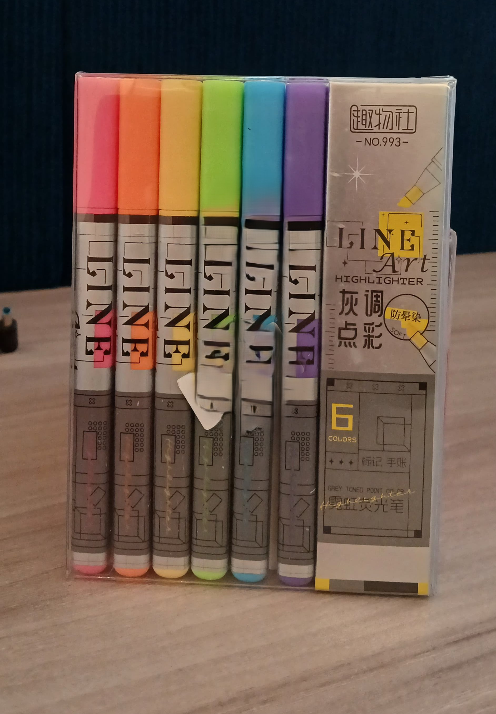 Line Art Highlighter 6 Colours