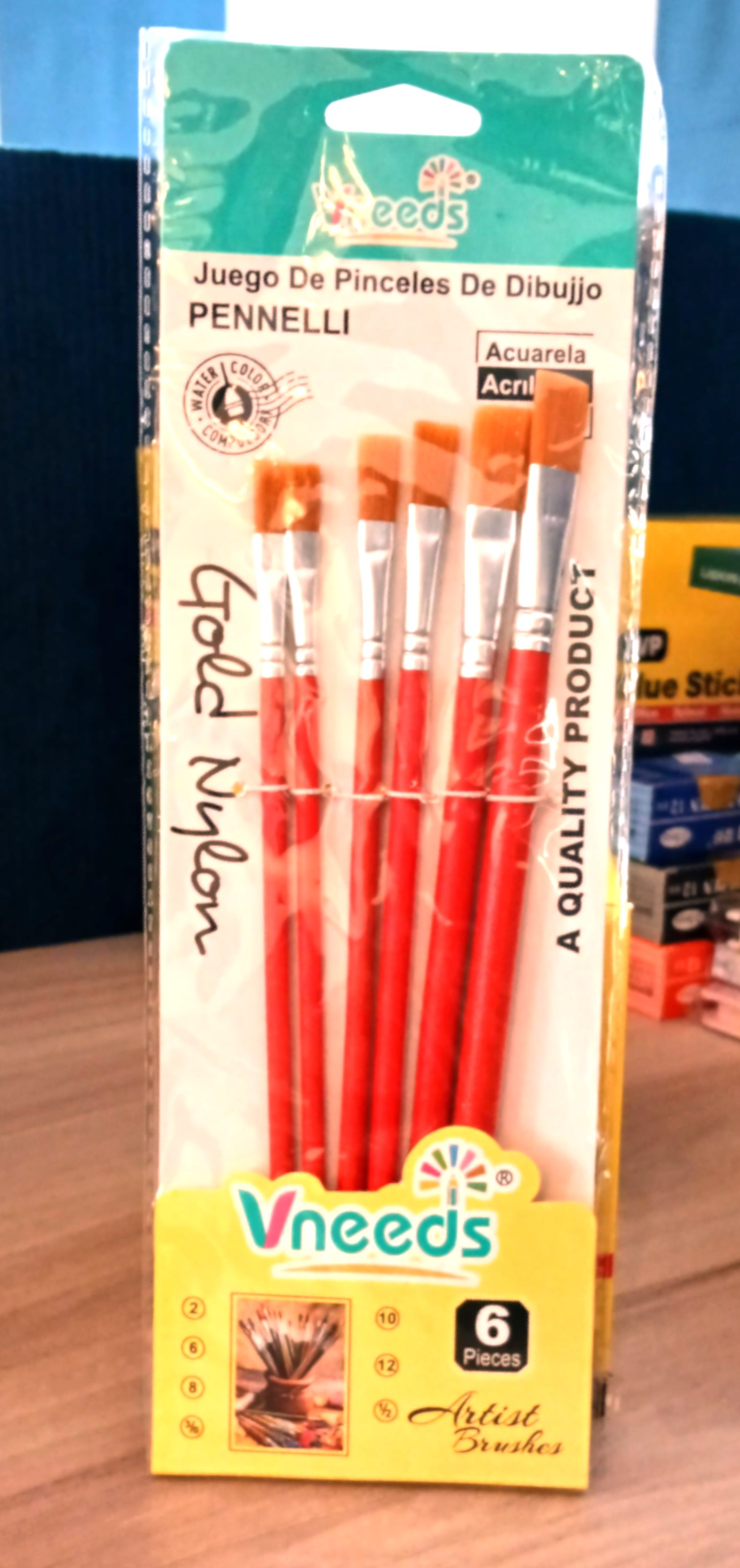 Vneeds Flat Brush 6pcs