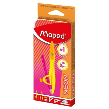 Maped Study Metal Box Neon 9pcs