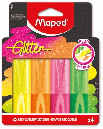 Maped Glitter Fluo Highlighter 4pcs