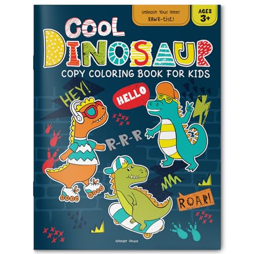 Cool Dinosaur Copy Coloring Book For Kids