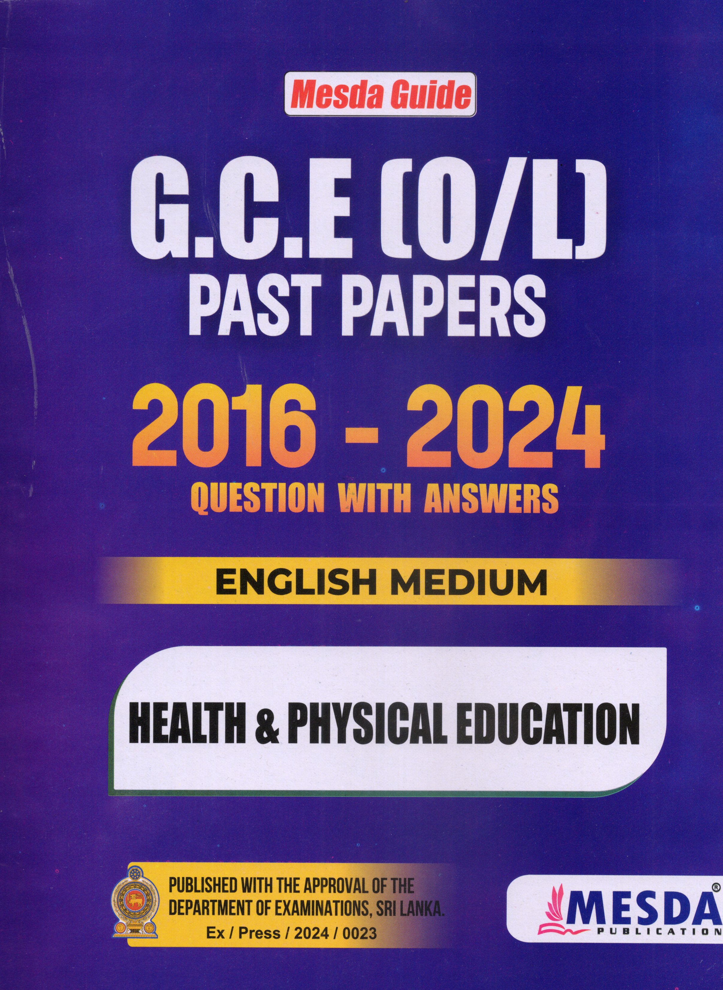 O Level Past Papers Health Science : 2016 - 2024
