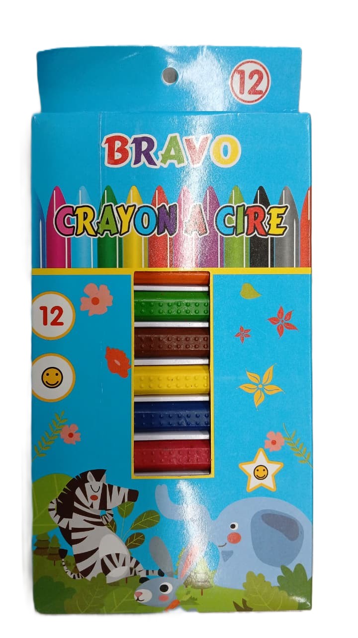 Bravo Crayon Cire 12Pcs : HOD-0609
