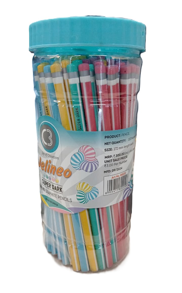 Jelineo HB Super Dark Pencil 100Pcs : 80225