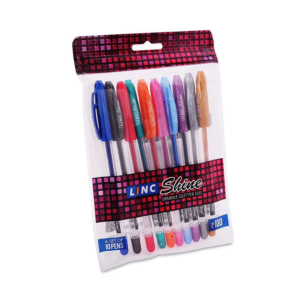 Linc Shine Sparkle Glitter Gel Pen 10 Pack