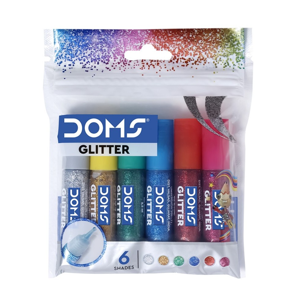 Doms Glitter Glue 5.5ml 6 Shades