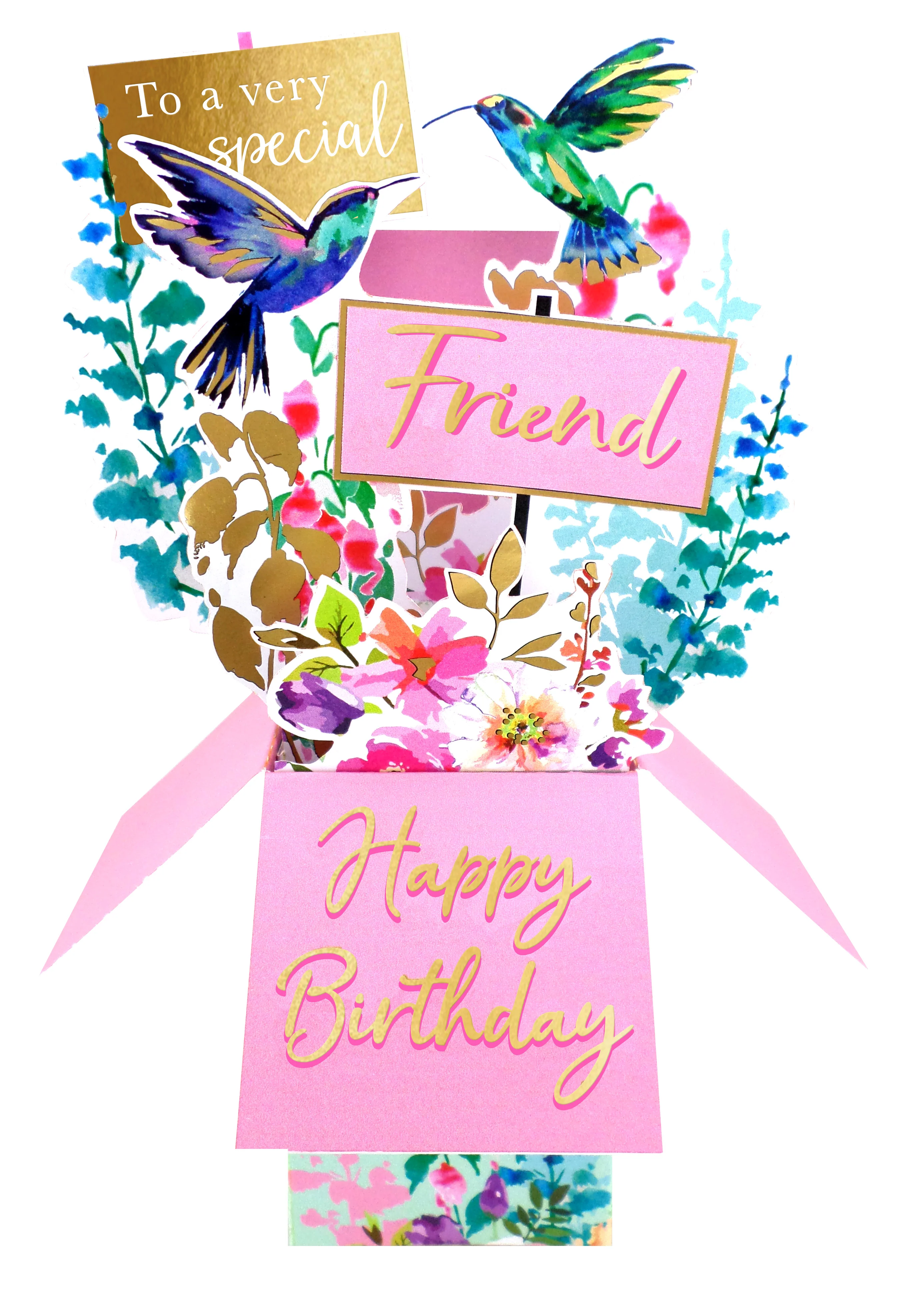 Humming Birds 3D Pop Up Greeting Card With Envelope
