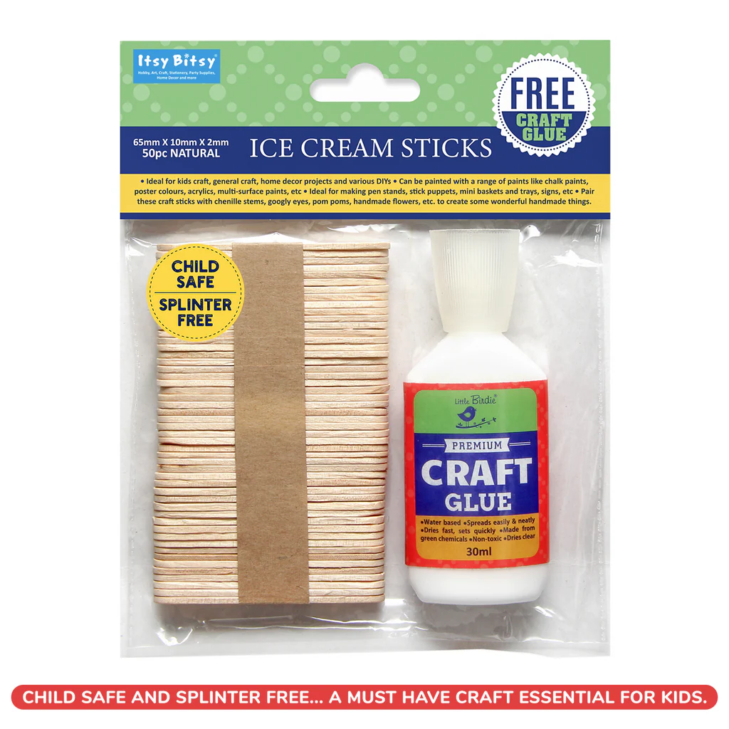 Pop Sticks 50pc With 30ml Glue