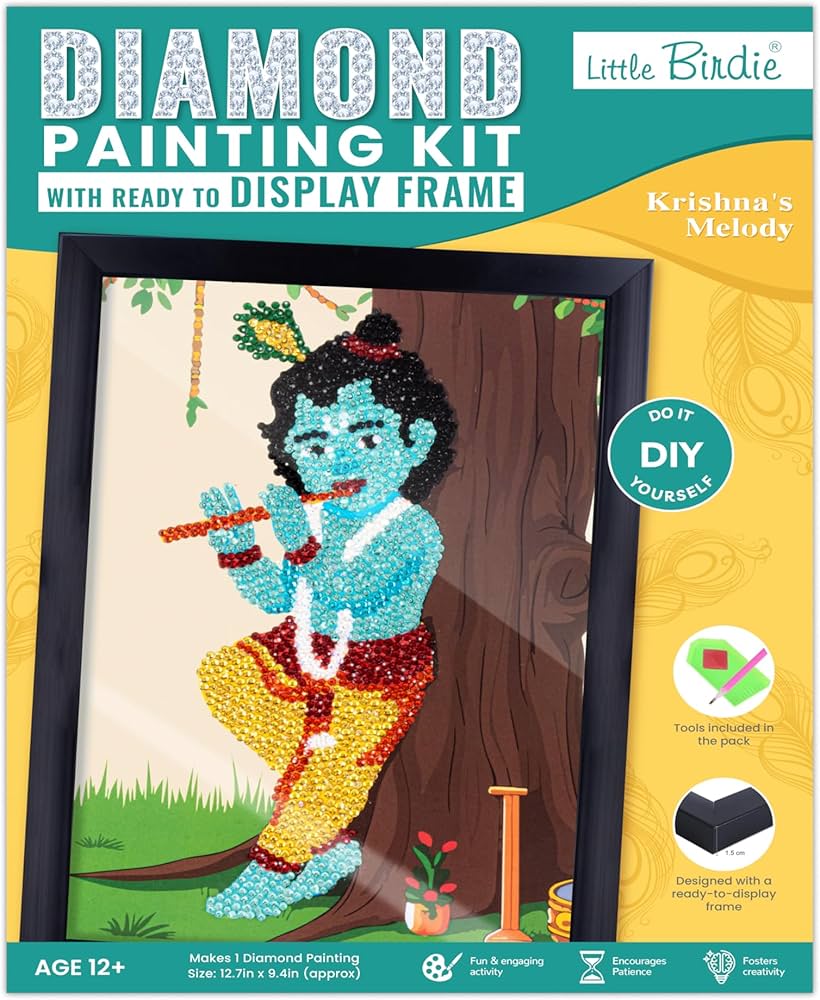 DIY Diamond Painting Kit with frame Krishnas