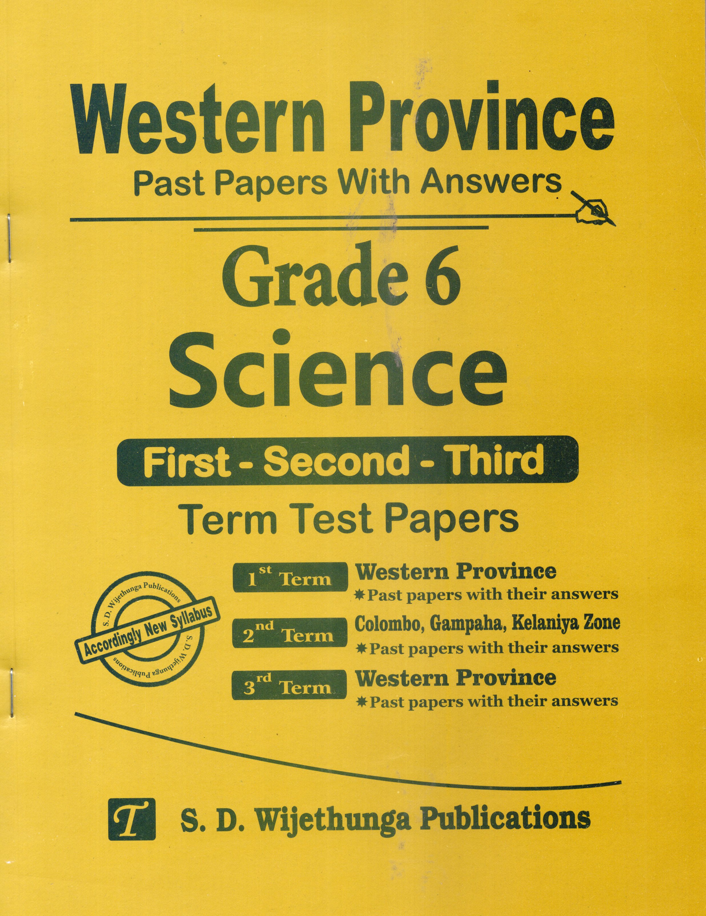 Science Grade 6 : Western Province Past Papers with Answers 2025