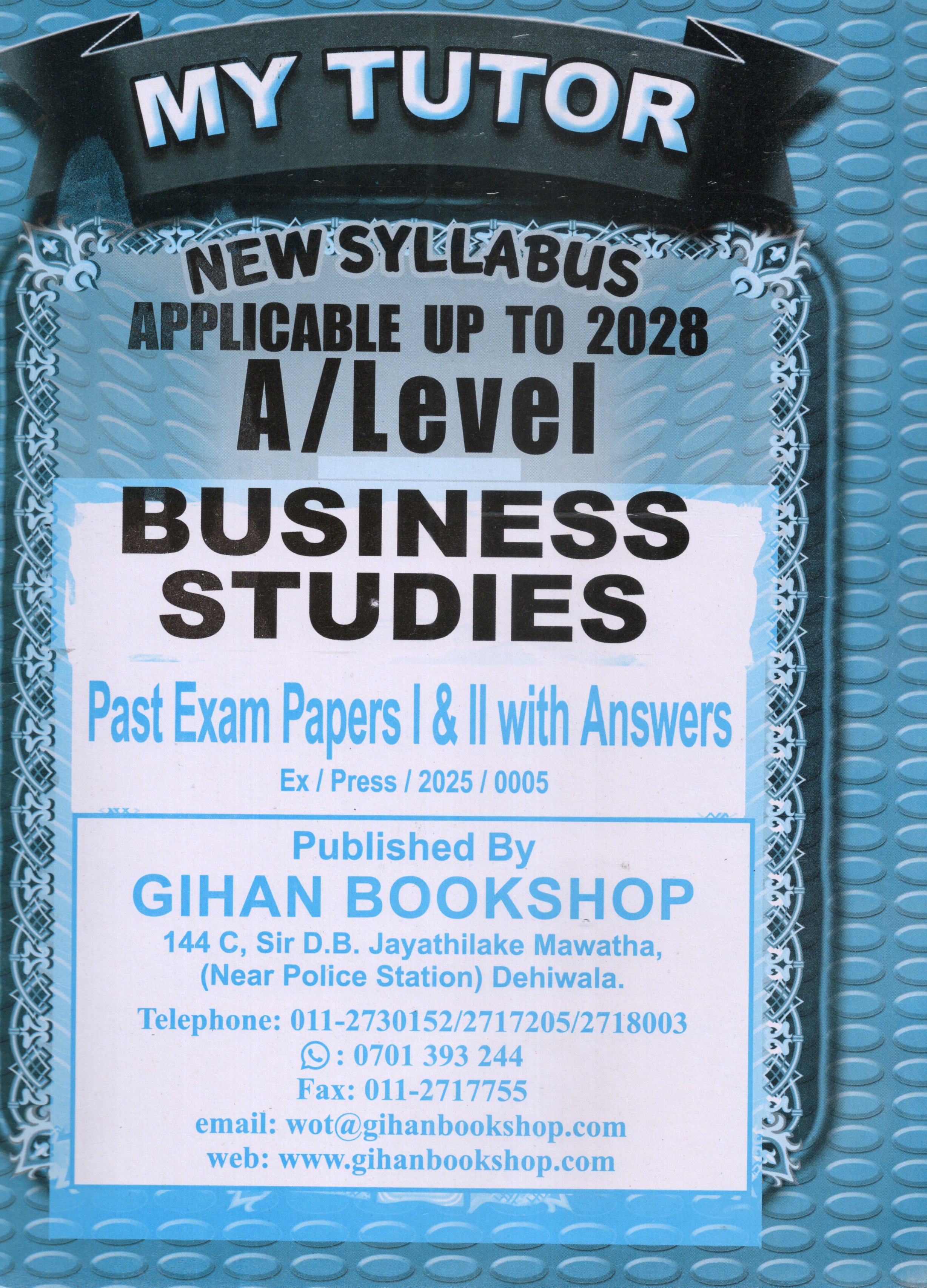 My Tutor A Level Business Studies Papers I and II : 2025