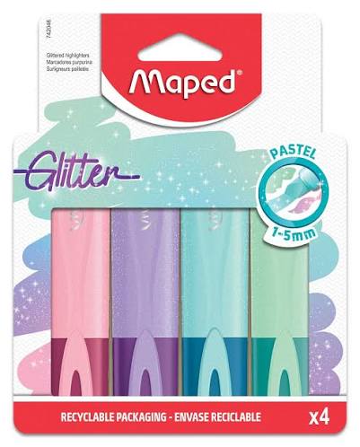 Maped Glitter Pastel Highlighter 4pcs