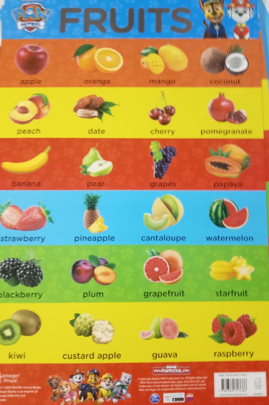 Early Learning Chart Set : Fruits