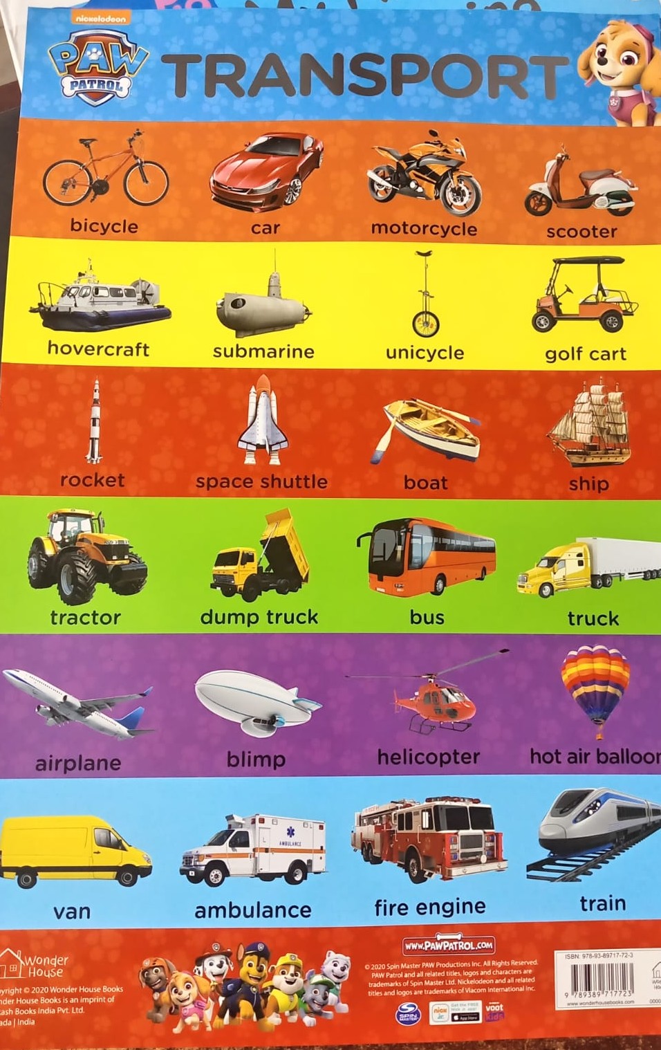 Early Learning Chart Set : Transport