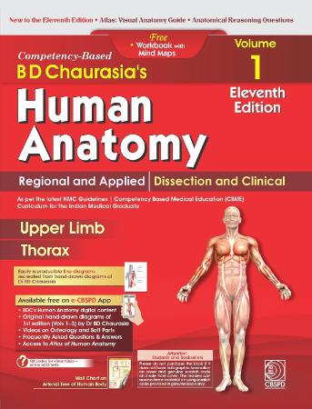 BD Chaurasias Human Anatomy : Volume 1 : Regional and Applied Dissection and Clinical : Upper Limb and Thorax : 11th Edition