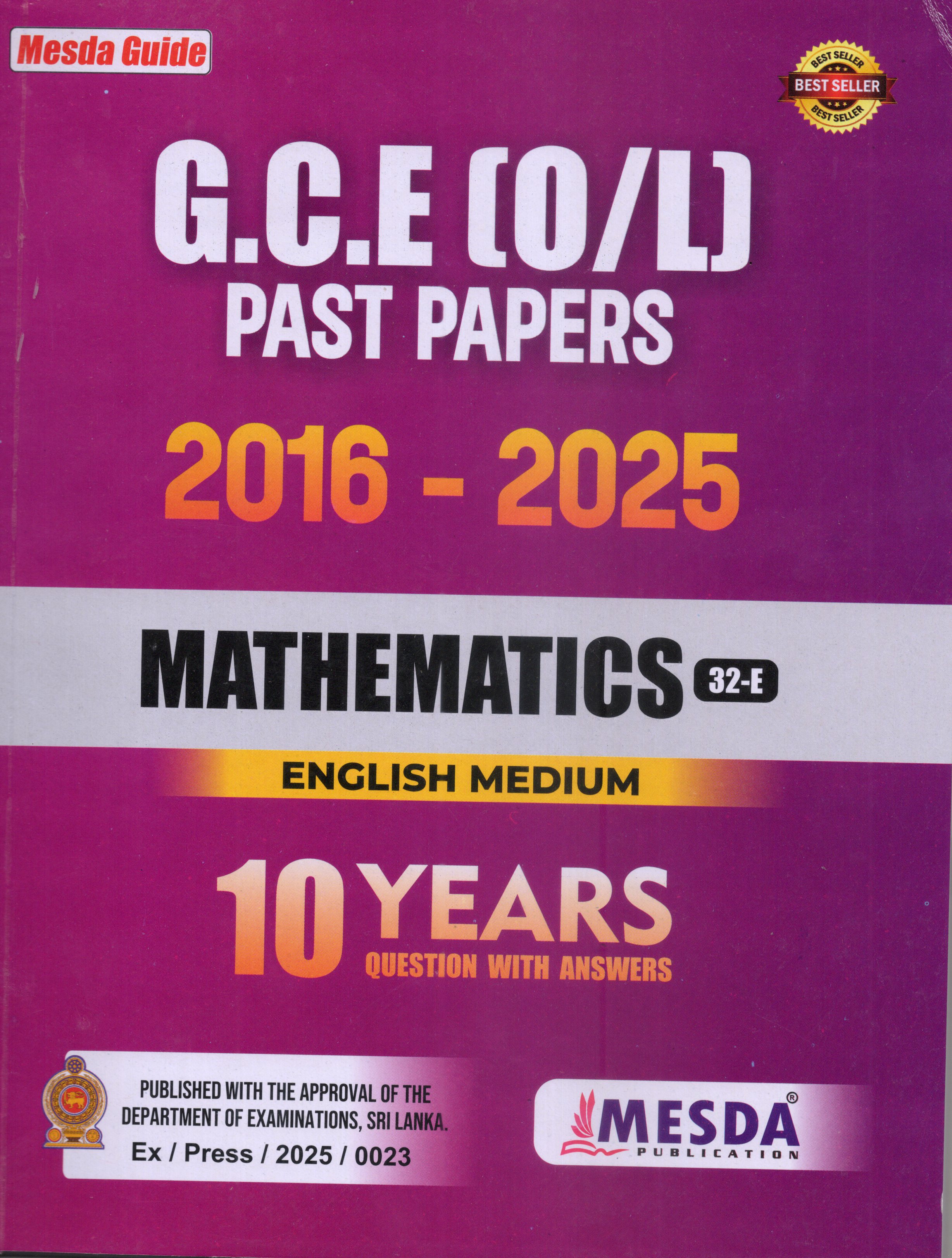 O Level Past Papers Mathematics : 2016 - 2025