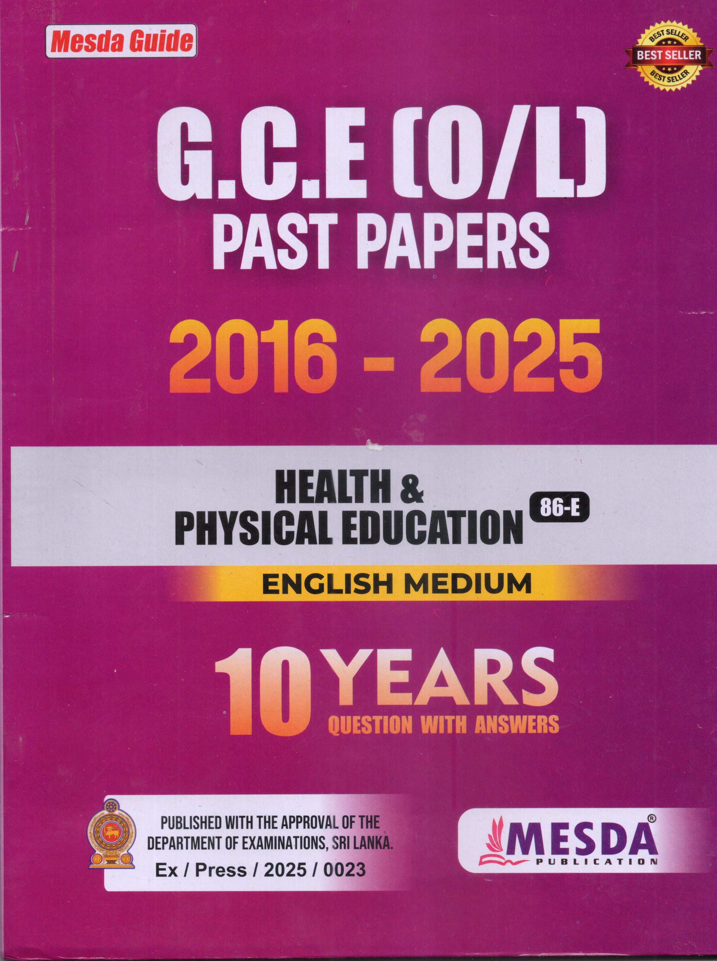 O Level Past Papers Health and Physical Education : 2016 - 2025